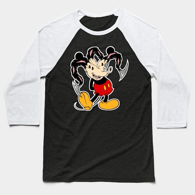 Parasite Mouse Baseball T-Shirt by Eman